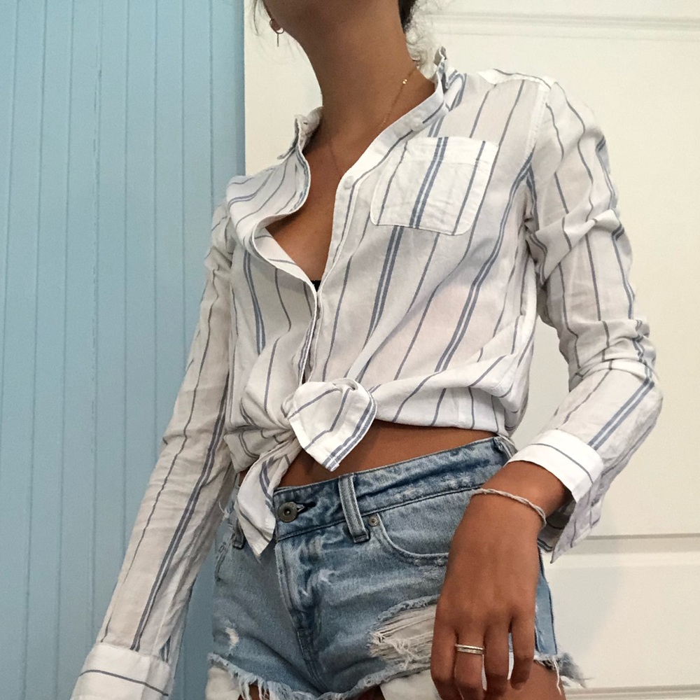 Striped button up